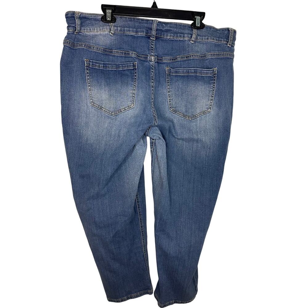 Lane Bryant Ankle Jeans Women's Plus Size 22 Distressed Medium Stretch Straight - Picture 3 of 6
